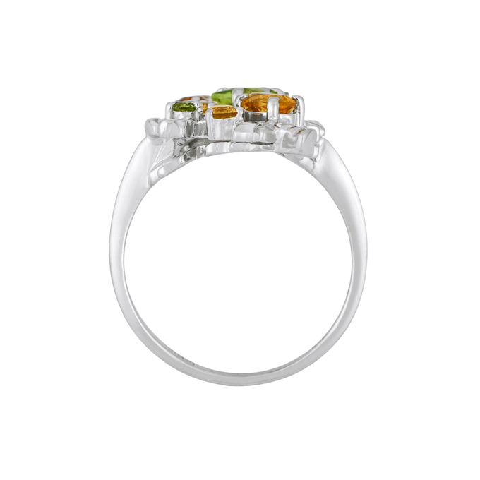 Кольцо из золота 585 пробы c хризолитами и цитринами, Л 0408 8072 за 55520