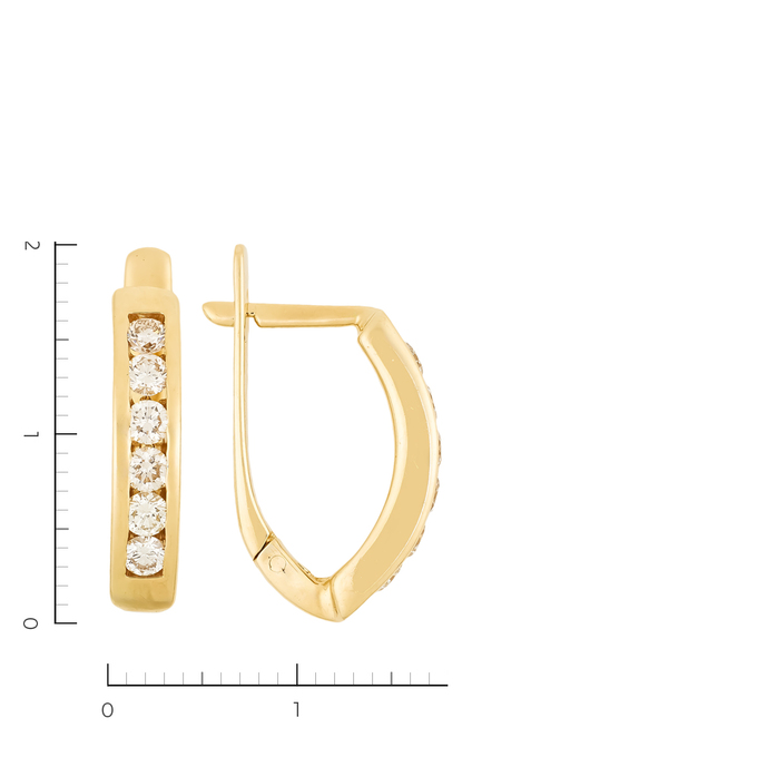 Серьги из золота 585 пробы c 12 бриллиантами, К 0000 1537 за 89200