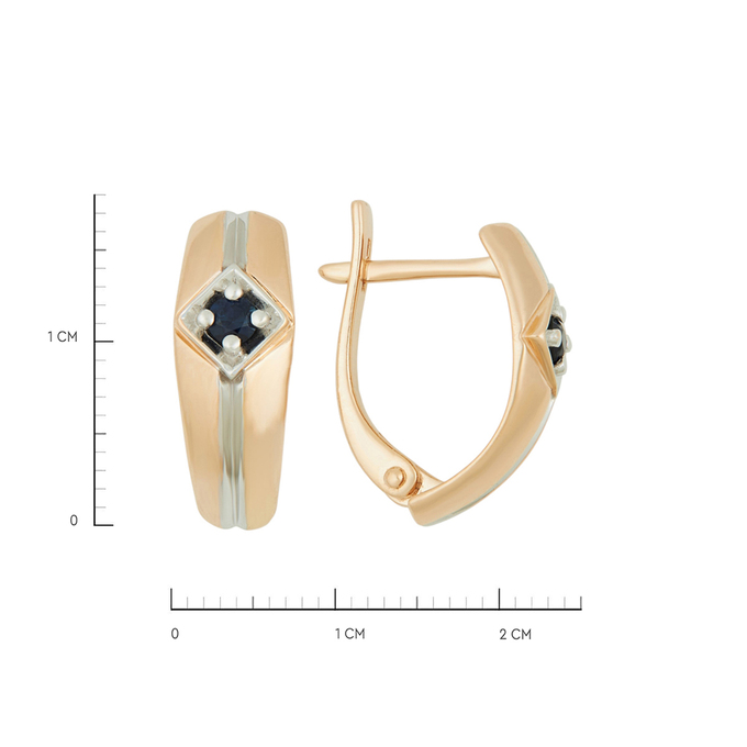 Серьги из золота 585 пробы c сапфирами, Ц О007 1721 за 28640