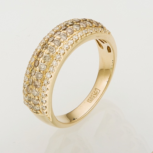 Кольцо из желтого золота 585 пробы c 74 бриллиантами Л29106616 фото 1