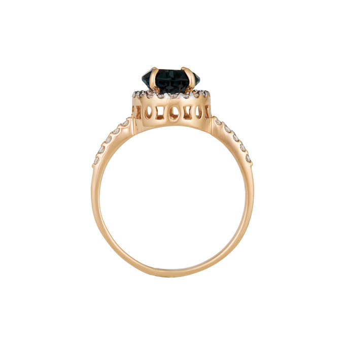 Кольцо из золота 585 пробы c топазом Лондон и фианитами, Л 6002 5937 за 22800