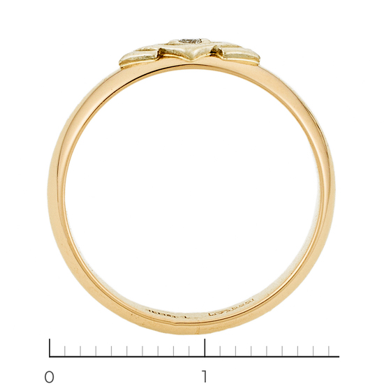 Кольцо из комбинированного золота 585 пробы c 1 бриллиантом, Л11150849 за 14340