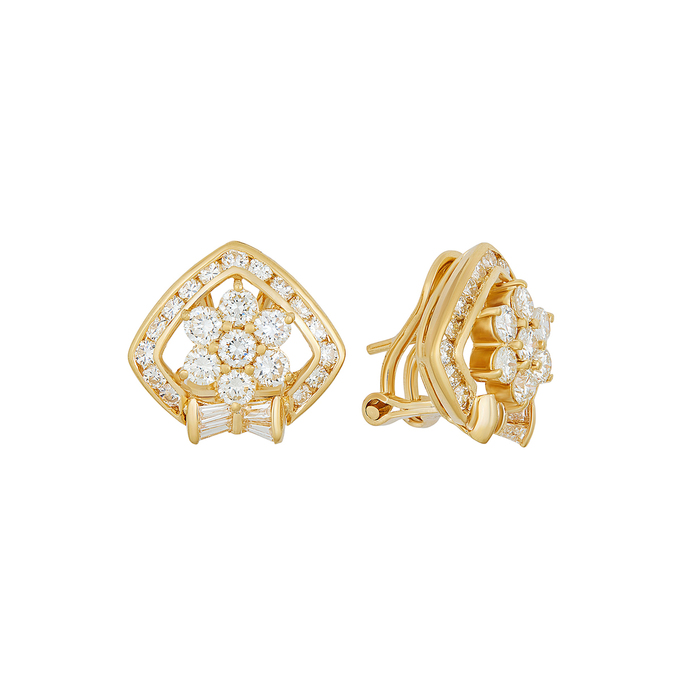 Серьги из золота 750 пробы c бриллиантами, Л 4507 9003 за 141300