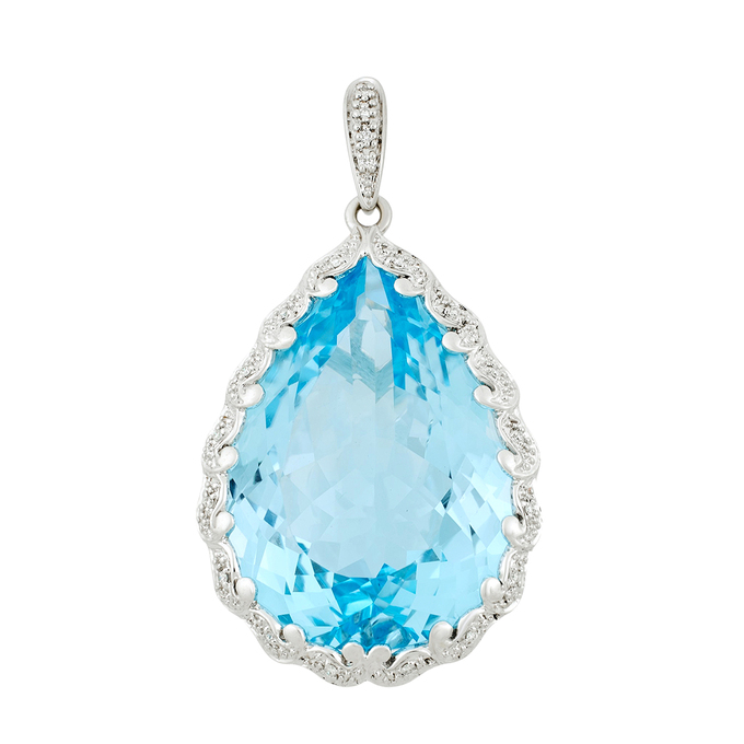 Подвеска из золота 585 пробы c топазом и бриллиантами, Л 2812 1541 за 210000