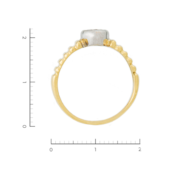 Кольцо из комбинированного золота 750 пробы c 1 бриллиантом, Л62014410 за 90230