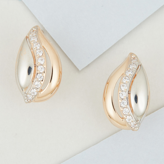 Серьги из красного золота 585 пробы c фианитами