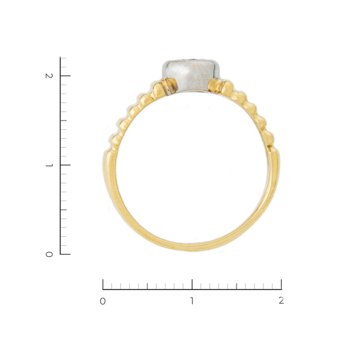 Кольцо из комбинированного золота 750 пробы c 1 бриллиантом, Л 6201 4410 за 64450