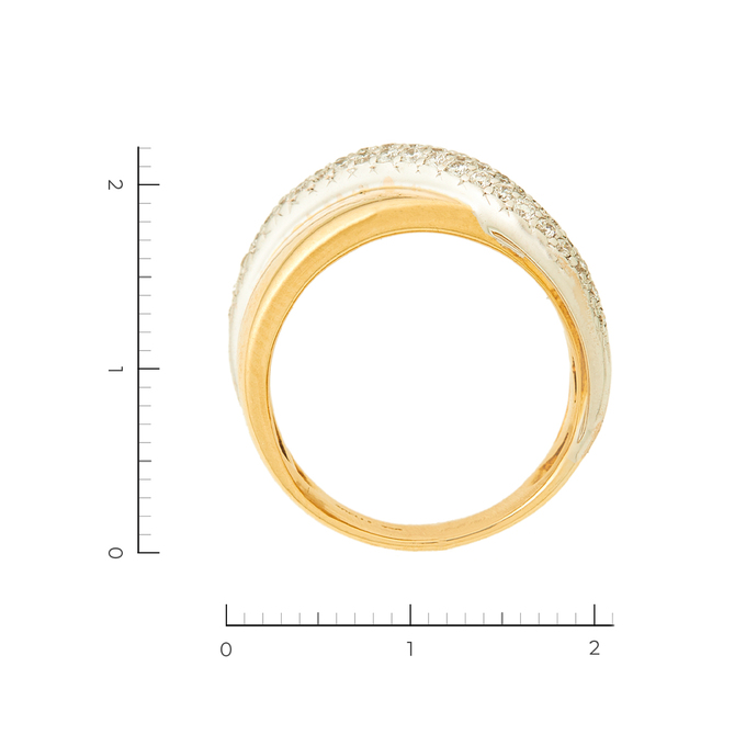 Кольцо из комбинированного золота 750 пробы c 49 бриллиантами, Л 7501 0122 за 78900