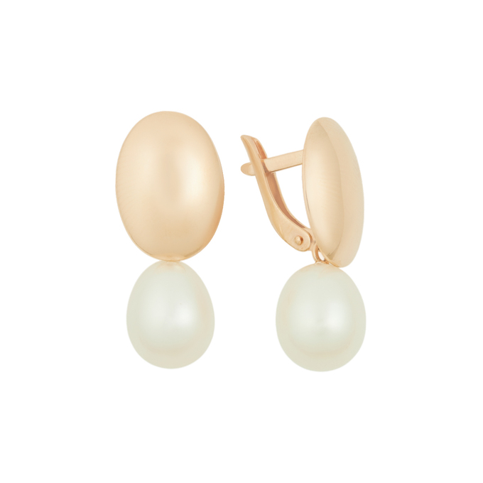 Серьги из золота 585 пробы c культивированным жемчугом, Л 3706 6099 за 45600