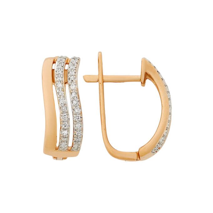 Серьги из золота 585 пробы c бриллиантами, Ц О007 2590 за 43200