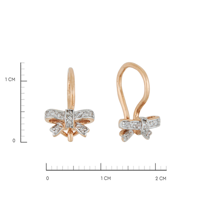 Серьги из золота 585 пробы c бриллиантами, Л 6201 8659 за 16400