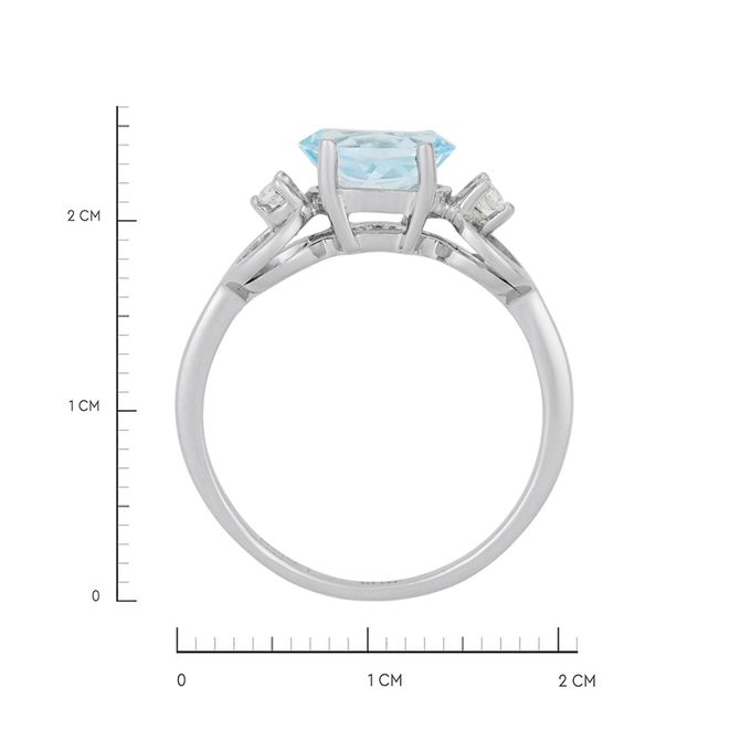 Кольцо из золота 585 пробы c топазом и фианитами, Л 1116 3353 за 28320