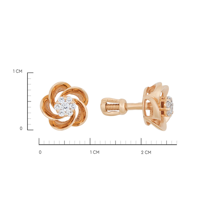 Серьги из золота 585 пробы c фианитами, К 0000 3635 за 23900