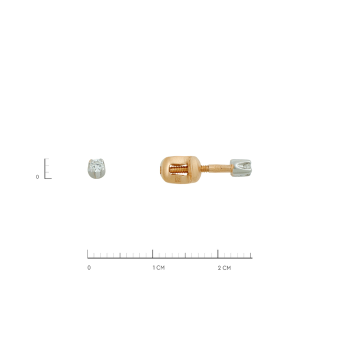 Серьги из золота 585 пробы c бриллиантами, Ц О007 2028 за 16000