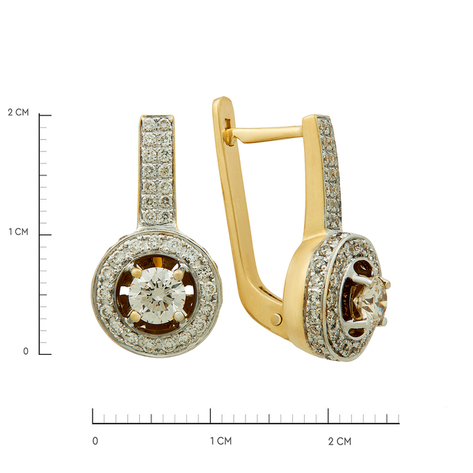 Серьги из золота 750 пробы c бриллиантами, Л 3309 3901 за 155000