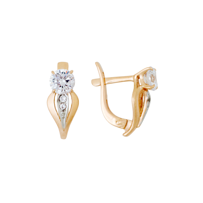 Серьги из золота 585 пробы c фианитами, Л 3911 0446 за 20880