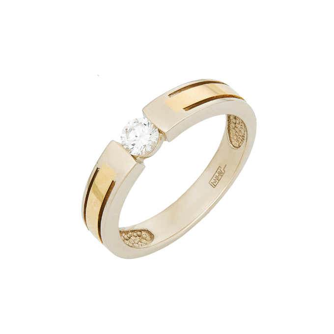 Кольцо из золота 750 пробы c бриллиантом