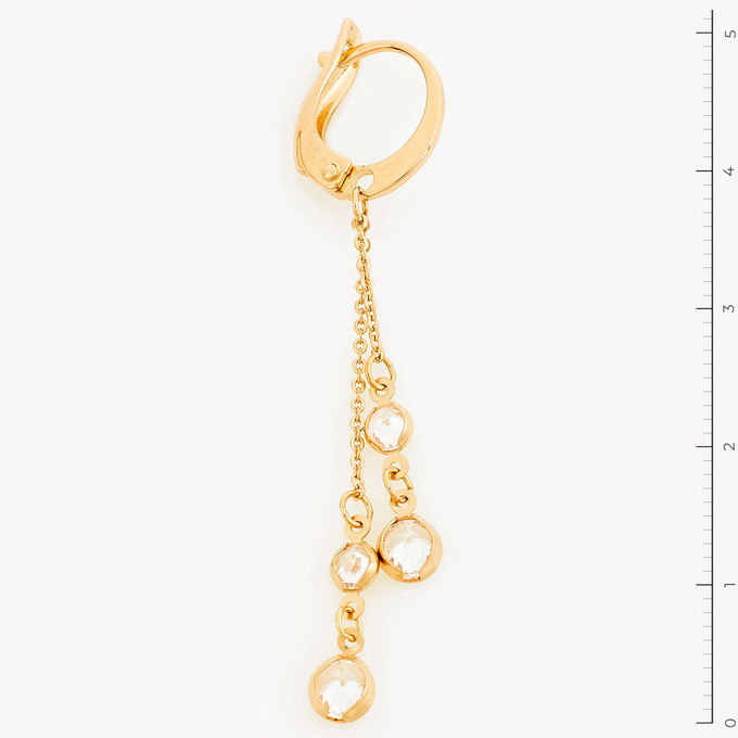 Серьги из красного золота 585 пробы c фианитами