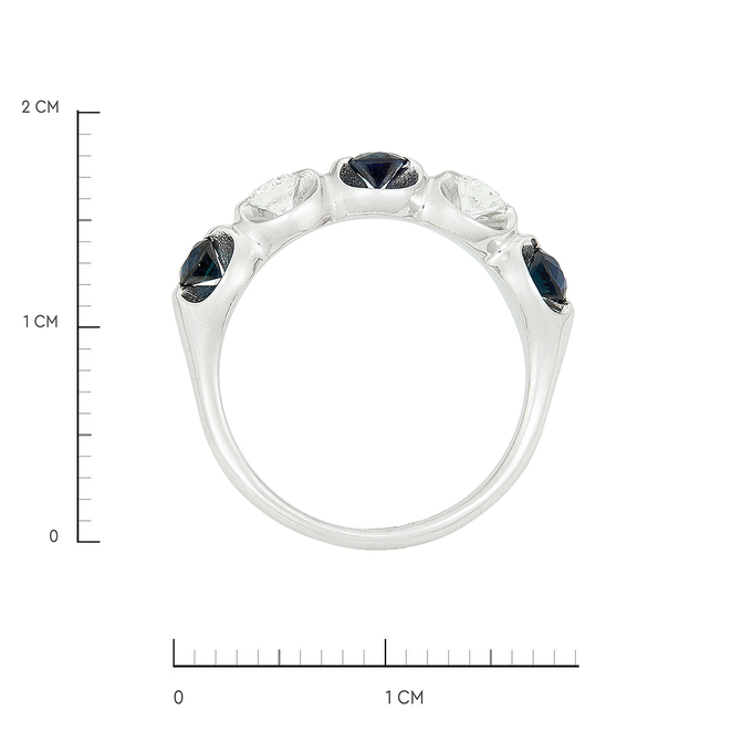 Кольцо из золота 585 пробы c бриллиантами и сапфирами, Л 2316 7004 за 73920