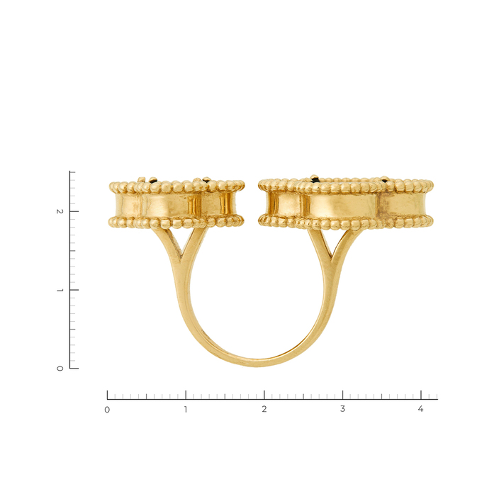 Кольцо из желтого золота 585 пробы c 2 камнями синтетическими, Л 2809 1635 за 155000