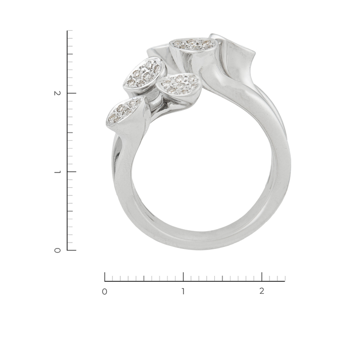 Кольцо из белого золота 750 пробы c 42 бриллиантами, Л 2809 6390 за 144000