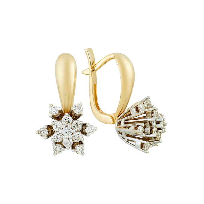 Серьги из золота 585 пробы c бриллиантами, Л 5500 9079 за 75000