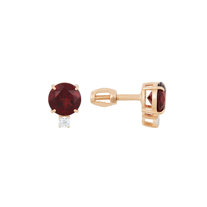 Серьги из золота 585 пробы c гранатами и фианитами, К 0000 2815 за 16800
