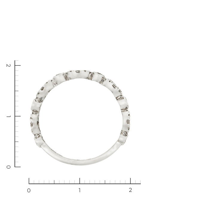 Кольцо из белого золота 750 пробы c 46 бриллиантами