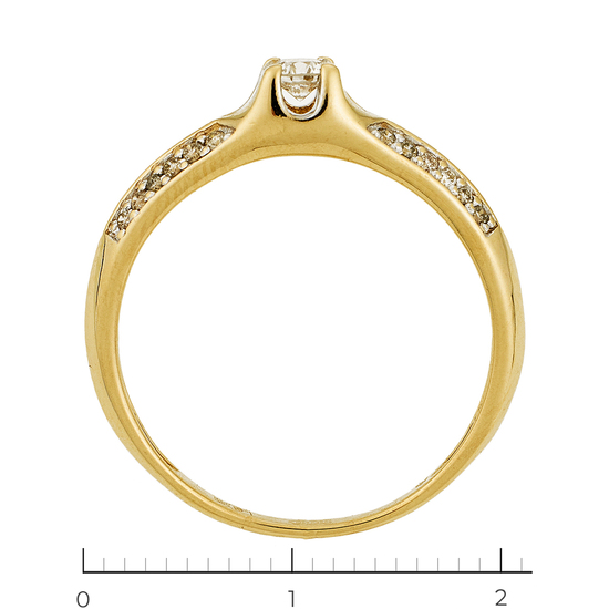 Кольцо из комбинированного золота 585 пробы c 25 бриллиантами, Л36060684 за 13450