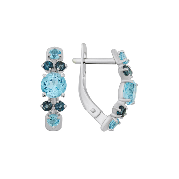 Серьги из золота 585 пробы c топазами и топазами Лондон