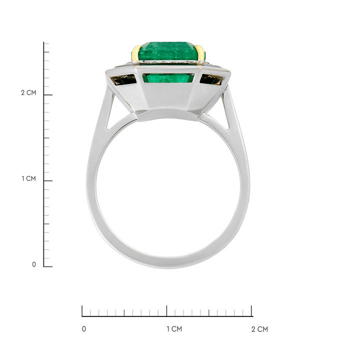 Кольцо из золота 750 пробы c изумрудом, бриллиантами и эмалью, Л 2812 3132 за 547000
