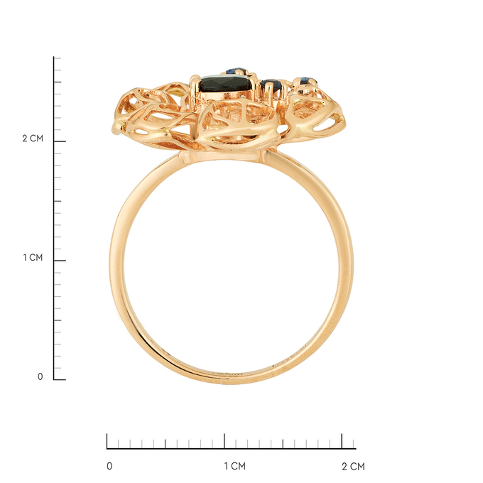 Кольцо из золота 585 пробы c сапфирами, Л 0515 1934 за 88400