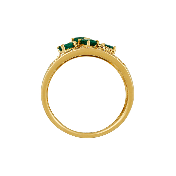 Кольцо из золота 750 пробы c изумрудами и бриллиантами, Л 2811 9081 за 79000