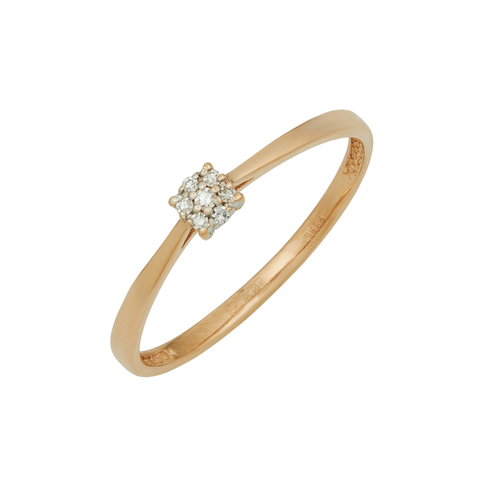 Кольцо из золота 585 пробы c бриллиантами