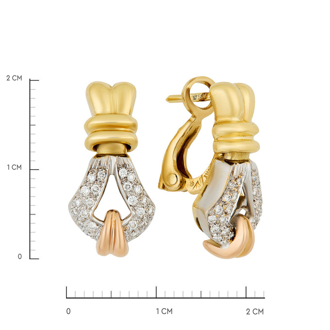 Серьги из золота 750 пробы с бриллиантами, Ц О007 3658 за 122000