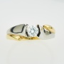 Кольцо из комбинированного золота 750 пробы c 1 бриллиантом Л05075002 фото 2