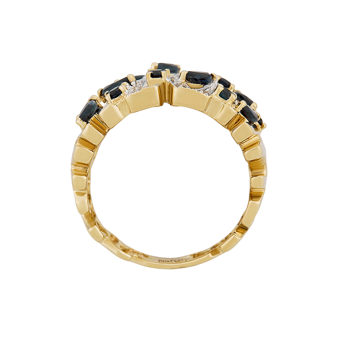 Кольцо из золота 585 пробы c сапфирами и бриллиантами, Л 7503 0204 за 69900