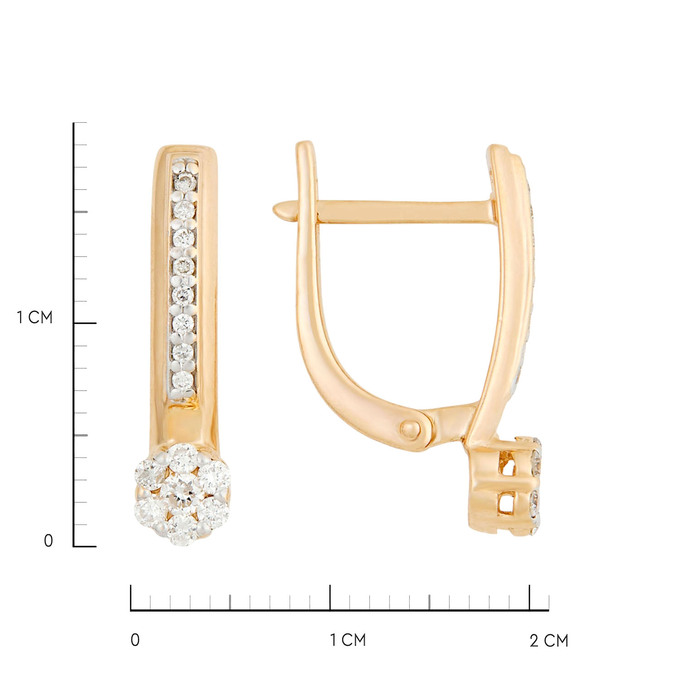 Серьги из золота 585 пробы с бриллиантами, Л 4508 5400 за 47800
