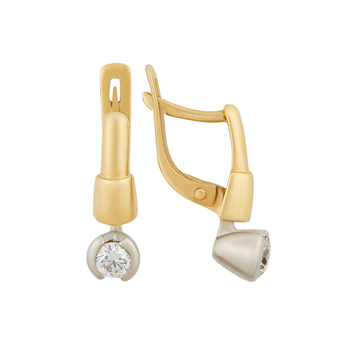 Серьги из золота 750 пробы c бриллиантами, Ц О007 1186 за 98000