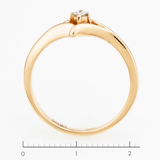 Кольцо из красного золота 585 пробы c 1 бриллиантом, Л05121579 за 18000