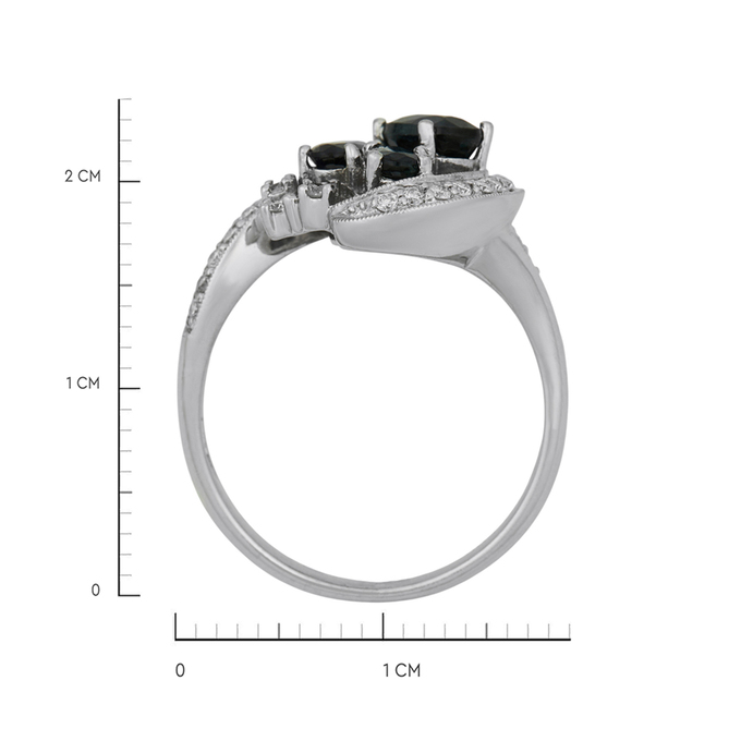 Кольцо из золота 585 пробы c сапфирами и бриллиантами, Л 7502 7719 за 80150