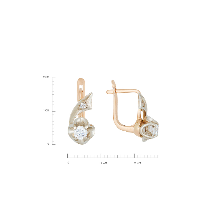 Серьги из золота 585 пробы c фианитами