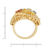 Кольцо из золота 750 пробы c 66 бриллиантами и 13 сапфирами