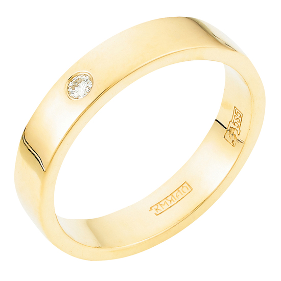 Кольцо из желтого золота 585 пробы c 1 бриллиантом, Л45050882 за 20700
