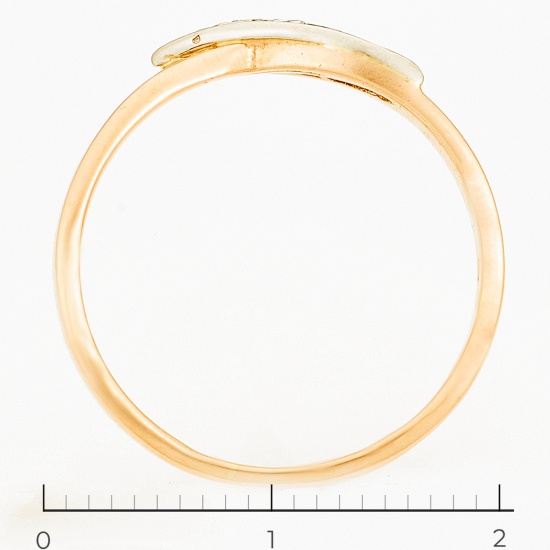 Кольцо из комбинированного золота 585 пробы c 3 бриллиантами, Л38005978 за 9250
