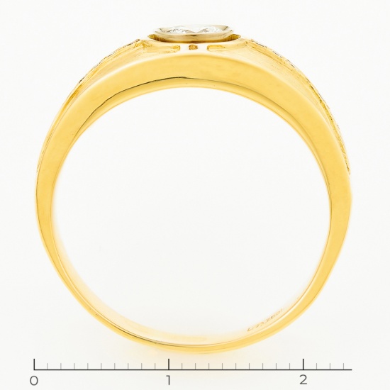 Кольцо из желтого золота 750 пробы c 11 бриллиантами, Л61007592 за 169000