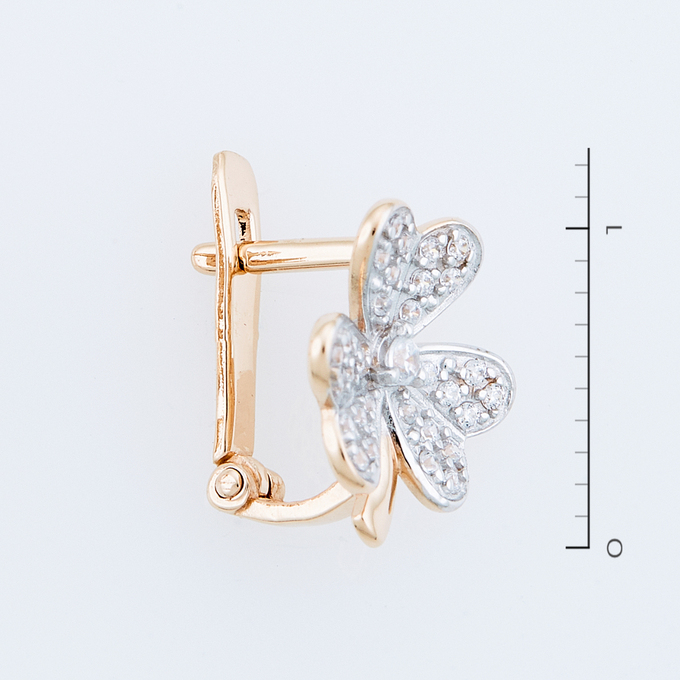 Серьги из золота 585 пробы c фианитами