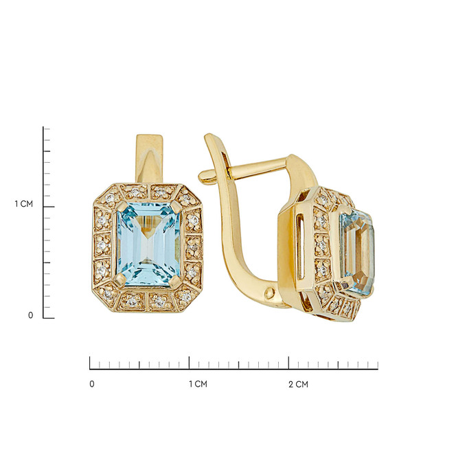 Серьги из золота 750 пробы c топазами и бриллиантами, Л 2812 4643 за 120000