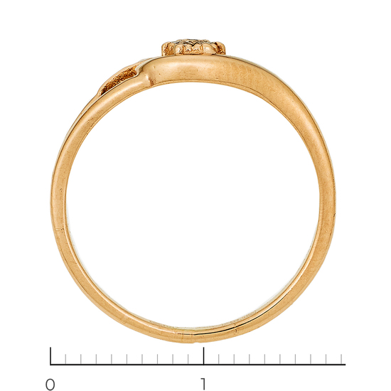 Кольцо из красного золота 585 пробы c 8 бриллиантами, Л31122930 за 10430