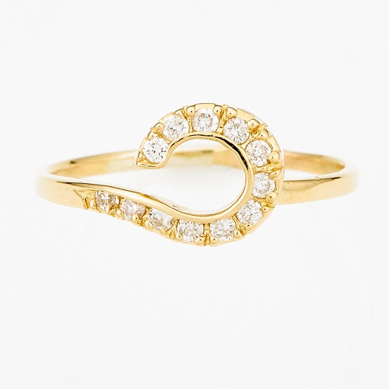 Кольцо из желтого золота 750 пробы c 12 бриллиантами, Л75004768 за 19530